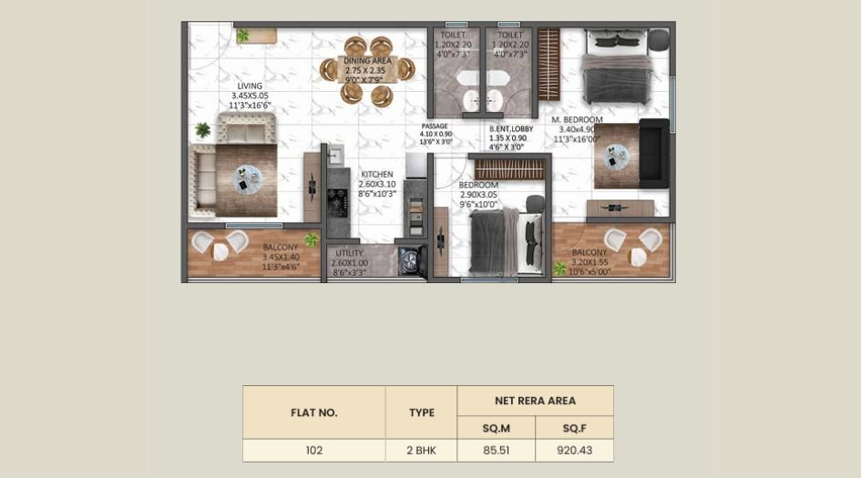Ramsa-Regio-Floor-Plan-2 BHK-920 Sqft